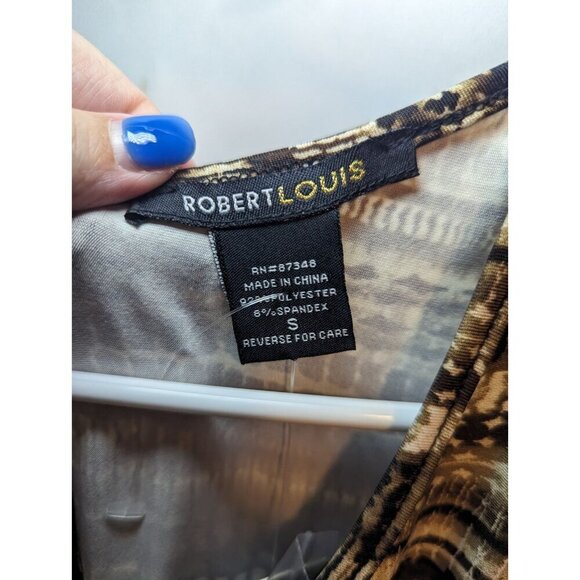 Robert Louis Women's Brown Bell Sleeve Cold Shoulder Top Size Small NWT RN87348 - Picture 4 of 15